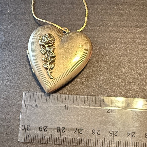 Gold Heart Locket Necklace - Picture 7 of 7